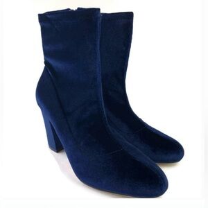 Madden Girl Fantaysa Velvet Bootie (Navy) 6.5 bootie zipper